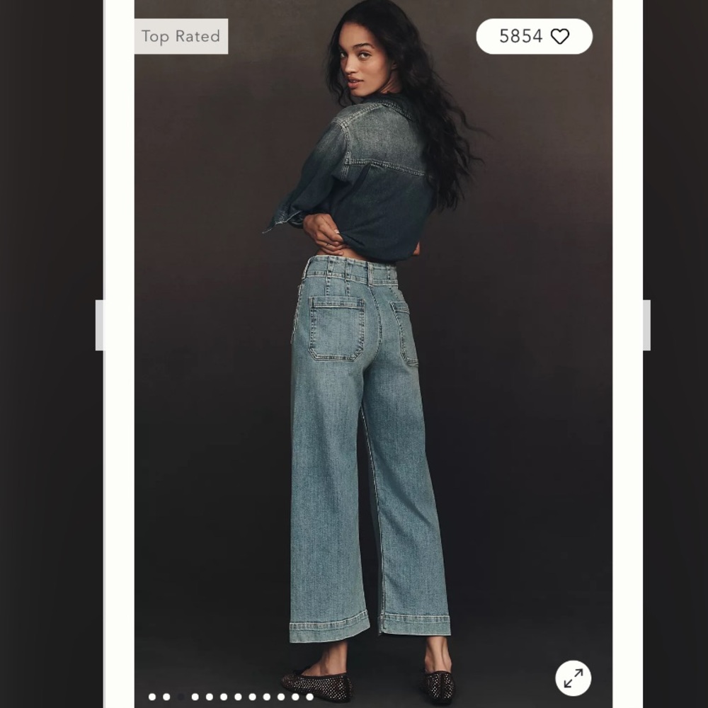 Maeve Colette High-Rise Wide-Leg Cropped jeans - Picture 7 of 8